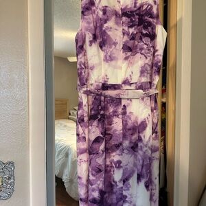 Banana Republic Violet and White Asymmetrical Dress